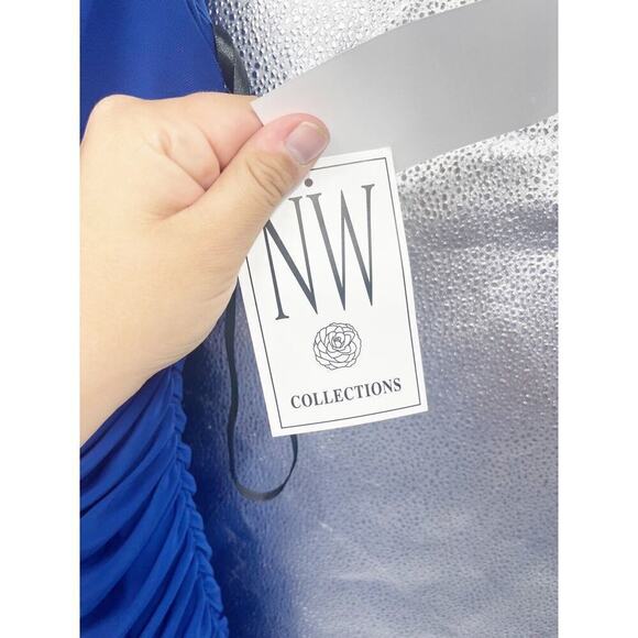 NW Collections Short Draped Stretch Cocktail Formal Dress Womens Size 12 NWT - Picture 3 of 9